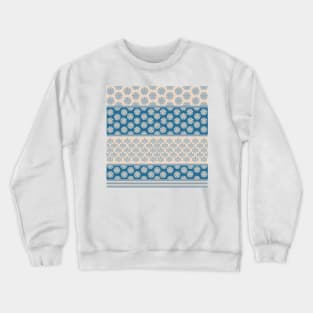 Japanese Geometric Classic Motif Patchwork Pattern Blue Crewneck Sweatshirt